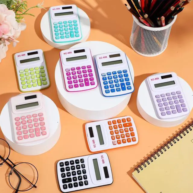 Alt view image 11 of 14 - 30 Pcs Pocket Size Calculator for Students Bulk Mini Handheld Cute Basic Standard with Button Battery 8 Digit Display Desktop Calculator for Office, School(Mixed Color)