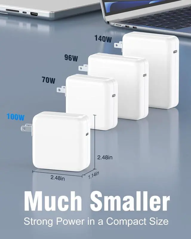 Alt view image 10 of 14 - Charger for MacBook Air 13.6 15 inch Mac Book Pro 14 16 inch 2025 2024 2023 2022 2021 M5 M4 M3 M2 M1, Super Compact Power Adapter, 6.6FT USB C to Powerful Magnetic 3 Braided Cable, Original Quality