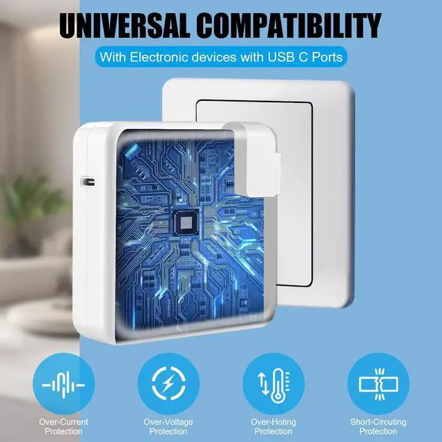 Alt view image 11 of 14 - MacBook Pro Charger,96W MacBook Air Charger Fast Charging USB C Laptop Power Adapter,10FT Quick USB C Charging Cord for Mac Book Pro 16/15/14/13inch 2024/2023/2022/2021/2020/2019/M1 M2 M3 Mac Book Air