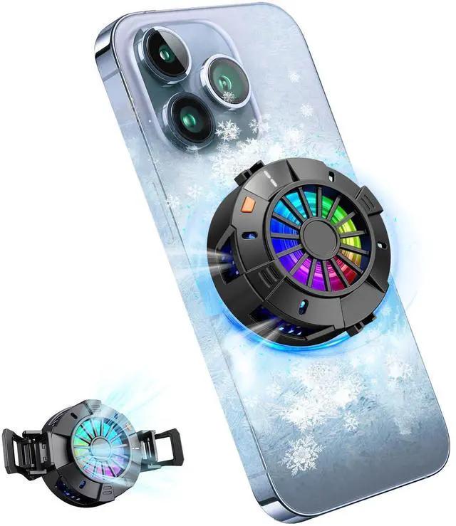 Alt view image 8 of 14 - 2-in-1 Magnetic & Clip-On Phone Cooler Semiconductor-Powered Gaming Cell Phone Cooling Fan Radiator for iPhone/Android/iPad/Tablet Ideal for Gaming, Video Calls, Live Broadcasting, and Vlog
