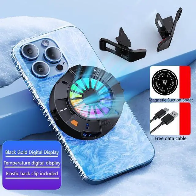 Alt view image 13 of 14 - 2-in-1 Magnetic & Clip-On Phone Cooler Semiconductor-Powered Gaming Cell Phone Cooling Fan Radiator for iPhone/Android/iPad/Tablet Ideal for Gaming, Video Calls, Live Broadcasting, and Vlog