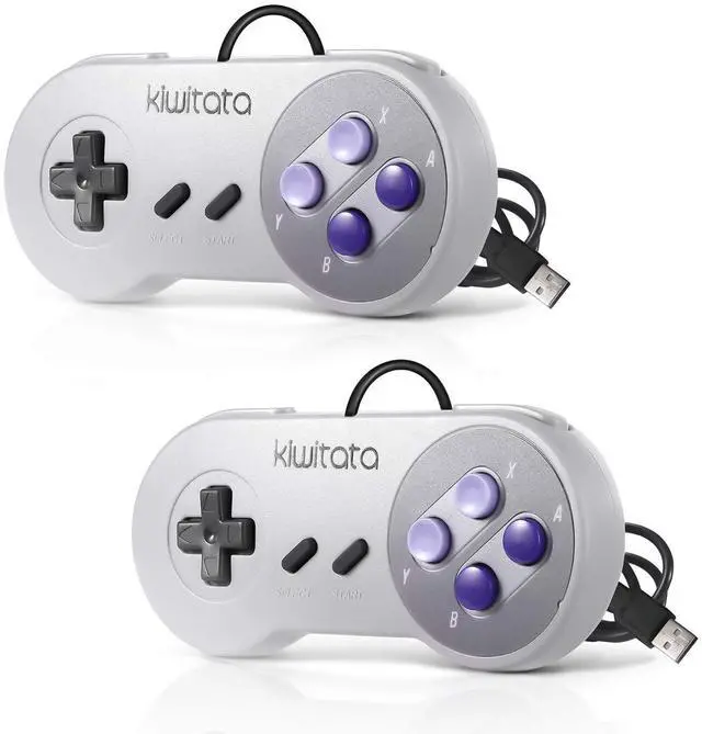 Main image of 2X Classic SNES USB Controller for PC Gamings, Retro SNES Wired USB Game Emulator Controller for Windows XP 7 8 11 Mac Raspberry Pi