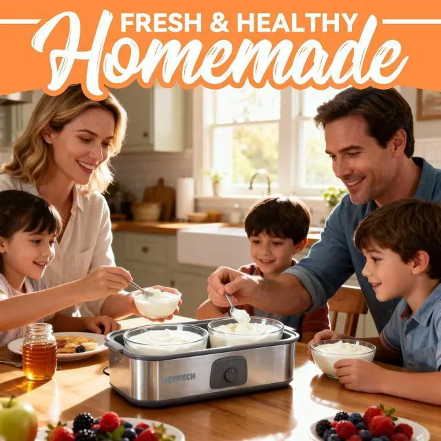 Alt view image 13 of 14 - Yogurt Maker Machine with Two 1-Quart Containers for Larger Batches, Oatmeal, Pudding, or Jello, Food-Grade Martial, One-touch Control, Homemade Yogurt