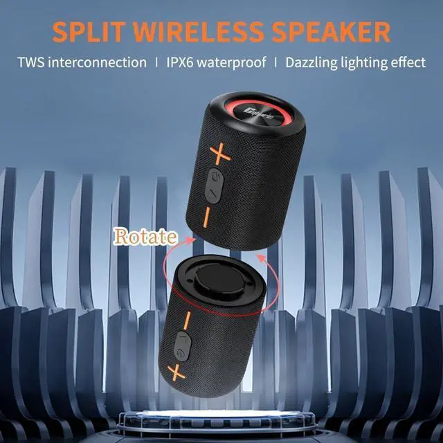 Alt view image 9 of 14 - 2 in 1 Portable Splittable Bluetooth Speaker, Waterproof Split Wireless Speaker Bluetooth V5.3 with 20W Loud Stereo Sound, 24H Playtime, True Wireless Pairing for Home, Outdoor or Travel