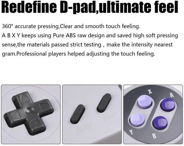 Alt view image 3 of 7 - 2X Classic SNES USB Controller for PC Gamings, Retro SNES Wired USB Game Emulator Controller for Windows XP 7 8 11 Mac Raspberry Pi
