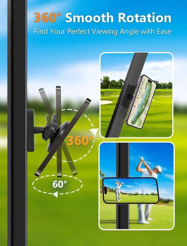Alt view image 10 of 14 - 2-Pack Magnetic Golf Cart Phone Holder, Golf Cart Phone Mount with N52 Magnets Compatible with EZGO, Club Car, Yamaha, Golf Cart Accessories