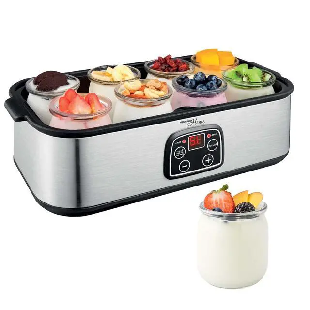 Alt view image 8 of 14 - Ultimate Probiotic Yogurt Maker with Adjustable Time & Temp Control - Make Trillions of Live Probiotics with 8 GLASS JARS - Greek Yogurt Maker