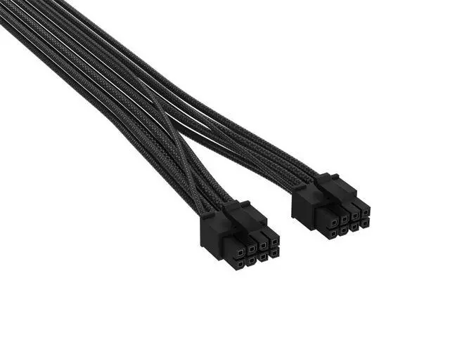 Alt view image 9 of 14 - Elite Premium Type 5 Individually Sleeved 2X 8-Pin to PCIe 12V-2x6 600W PSU Cable Triple-Mesh Paracord Sleeve, Low-Profile Cable Combs, Compatible Type 5 PSUs Black