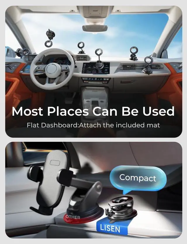 Alt view image 10 of 13 - for Magsafe Car Mount, Magnetic Phone Holders for Your Car, Vacuum Phone Mount for Car Accessories for Women Men Jeep BMW, SuctionPro Gifts Kits, for iPhone 17 Pro Max 16 15 14 13 12