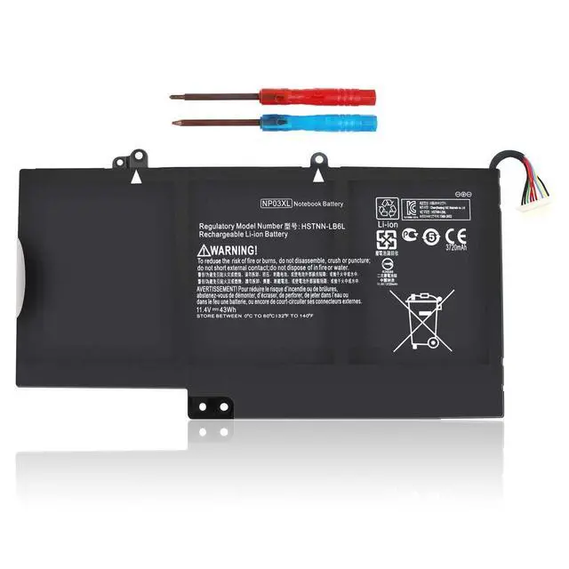Alt view image 8 of 14 - NP03XL 761230-005 Battery for HP Envy X360 15-u010dx 15-u011dx 15-u110dx 15-u111dx 15-u473cl 15-u483cl 15-u363cl Pavilion X360 13-a010dx 13-a012dx 13-a110dx 13-a113cl 13-a013cl 760944-421 HSTNN-LB6L