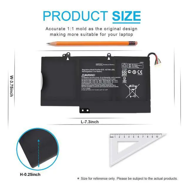 Alt view image 11 of 14 - NP03XL 761230-005 Battery for HP Envy X360 15-u010dx 15-u011dx 15-u110dx 15-u111dx 15-u473cl 15-u483cl 15-u363cl Pavilion X360 13-a010dx 13-a012dx 13-a110dx 13-a113cl 13-a013cl 760944-421 HSTNN-LB6L