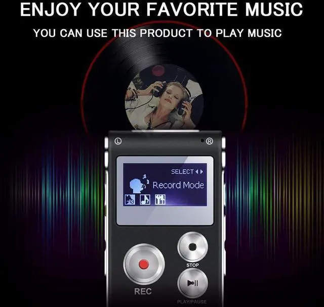 Alt view image 13 of 14 - 64GB Digital Voice Recorder Voice Activated Recorder for Lectures, Meetings, Interviews Audio Mini Recorder Portable Tape Dictaphone with Playback, USB, MP3