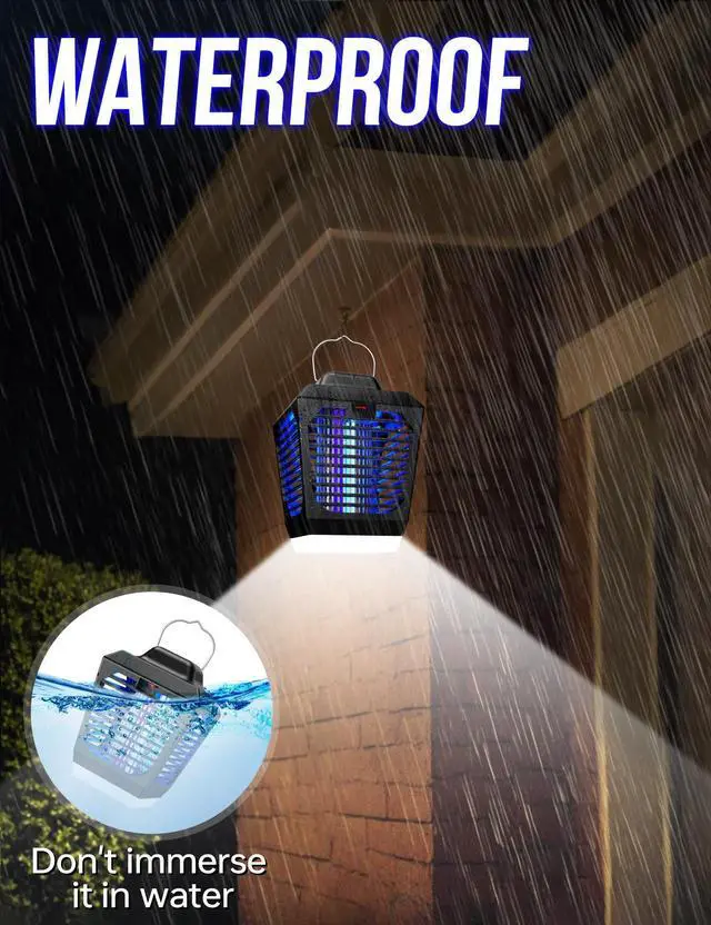 Alt view image 11 of 12 - 4200V Bug Zapper, Waterproof Electric Flying Insect Trap with LED Light, ABS Housing, Indoor Fly Trap and Outdoor Mosquito Zapper, Plugin for Home Patio Garden