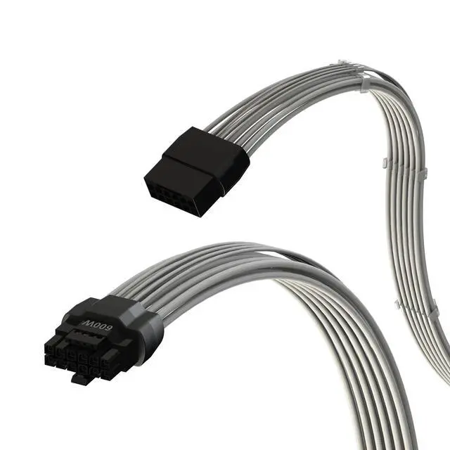 Alt view image 9 of 13 - AVA 12VHPWR PCIE 5.0 Power Extension Cables600W 16AWGUL-Rated, Sleeved Jacket, Molded Plugs4 Pcs Kit for RTX5000 RTX4000 GPUsBoost Gaming Performance30cm White