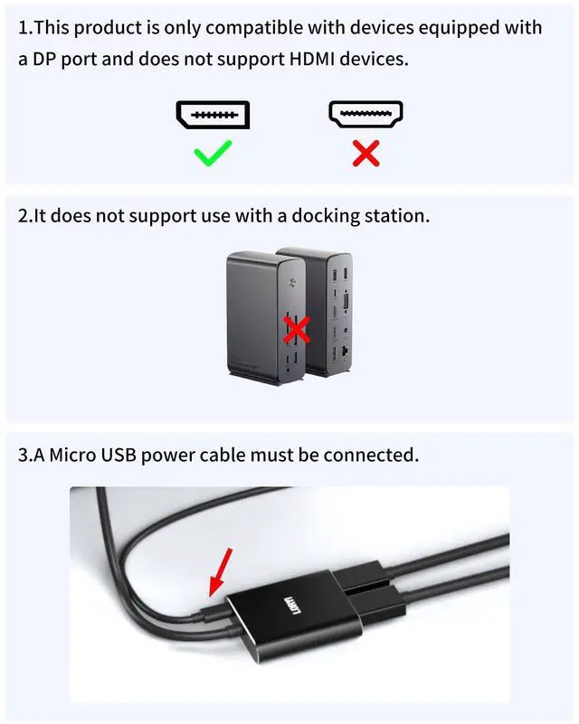 Alt view image 13 of 14 - Displayport to Dual DisplayPort Splitter Adapter,4K60Hz MST Displayport hub 1 in 2 Out Display Port for Dual Monitors,DP1.4 Display Port Splitter for Desktop, Laptop,Extend Display