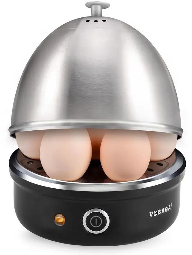 Alt view image 8 of 14 - Electric Egg Cooker, Rapid Egg Boiler with Auto Shut Off for Soft, Medium, Hard Boiled, Poached, Steamed Eggs, Vegetables and Dumplings, Stainless Steel Tray with 7-Egg Capacity (Black)