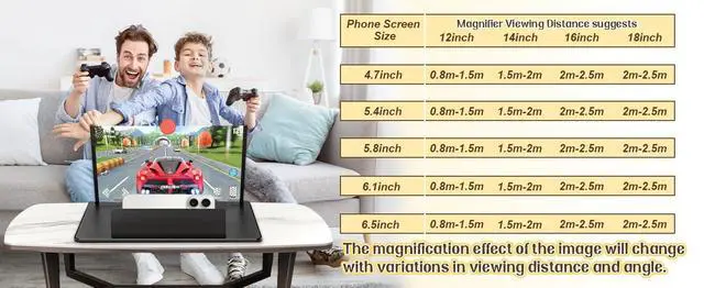Alt view image 14 of 14 - 18" Screen Magnifier for Cell Phone, Mobile Phone 3D HD Magnifying Projector Screen Enlarger for Movies, Videos and Gaming, Foldable Phone Stand with Screen Amplifier,Gifts for Mom Dad