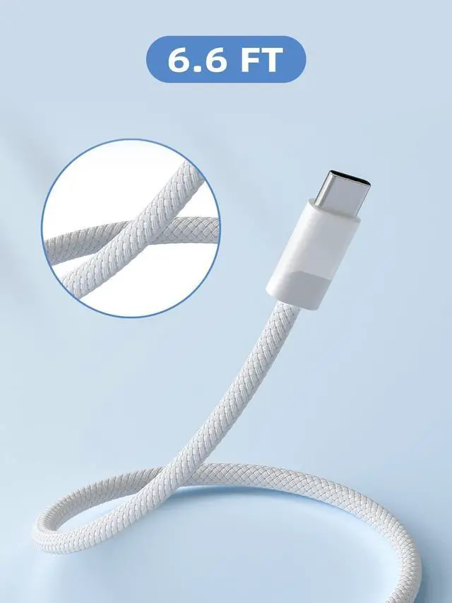 Alt view image 11 of 14 - USB-C to Magnetic 3 Cable for M4 MacBook Air Pro Charger, 140W Magnetic Safe 3 Cable for MacBook Air (15''/13'' M4 2025, M3 2024, M2 2023, M2 2022), MacBookPro (16"/14" 2024/2023/2021), 2M/6.6ft White