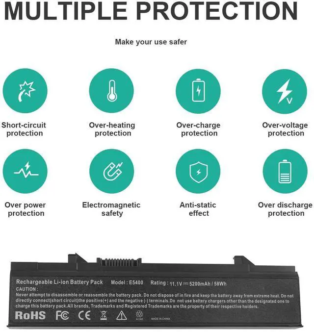 Alt view image 11 of 14 - Laptop Battery for Dell Latitude E5400 E5410 E5500 E5510 KM742 KM769 RM656 T749D