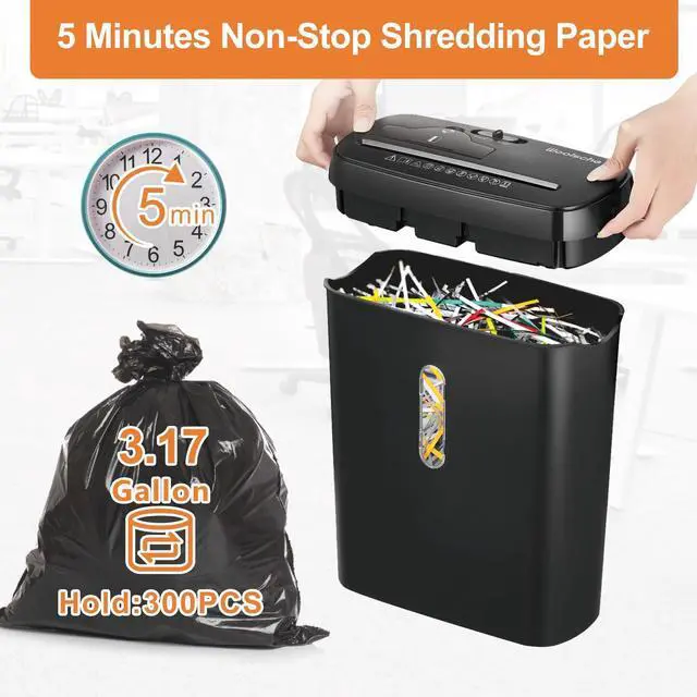 Alt view image 9 of 14 - Home Office Paper Shredder,10-Sheet Strip Cut with 3.17-Gallon Basket,P-2 Security Level,CD & Credit Card Shredder,Durable & Fast - Jam Proof System - ETL Certified