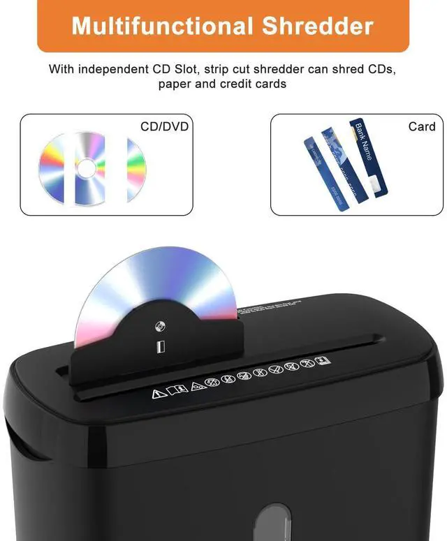 Alt view image 11 of 14 - Home Office Paper Shredder,10-Sheet Strip Cut with 3.17-Gallon Basket,P-2 Security Level,CD & Credit Card Shredder,Durable & Fast - Jam Proof System - ETL Certified