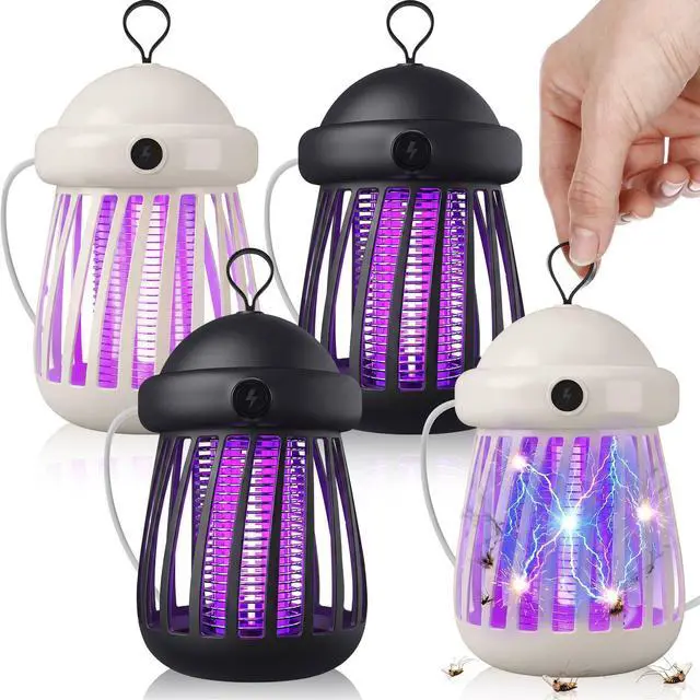 Alt view image 8 of 14 - 4 Pack Bug Zapper Indoor, USB-Powered Mosquito Killer Lamp UV Insect Trap with 3000v Electric Grid, Quiet Indoor Jellyfish Bug Zapper for Gnats, Moths, Fruit Flies (White,Gray)