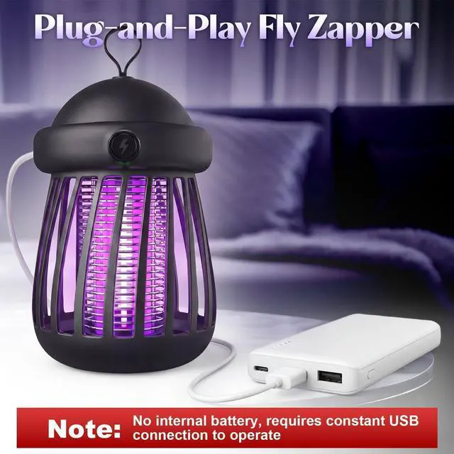 Alt view image 9 of 14 - 4 Pack Bug Zapper Indoor, USB-Powered Mosquito Killer Lamp UV Insect Trap with 3000v Electric Grid, Quiet Indoor Jellyfish Bug Zapper for Gnats, Moths, Fruit Flies (White,Gray)