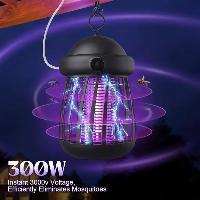 Alt view image 11 of 14 - 4 Pack Bug Zapper Indoor, USB-Powered Mosquito Killer Lamp UV Insect Trap with 3000v Electric Grid, Quiet Indoor Jellyfish Bug Zapper for Gnats, Moths, Fruit Flies (White,Gray)