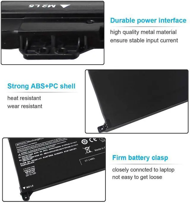 Alt view image 10 of 14 - BP02XL 849909-850 Battery for HP Pavilion 15-au000 15t-au100 15t-au000 15z-aw000 15-au123cl 15-au023cl 15-au091nr 15-au063cl 15-au030wm 15-au018wm 15-au010wm 15-aw000 849909-855 849569-421 HSTNN-UB7B