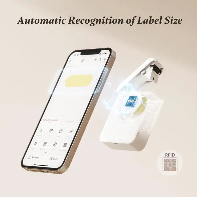 Alt view image 9 of 12 - Label Maker Machine Bluetooth Label Printer for School Home Office Organization, Wireless Mini Labeler D110 Upgraded Version, Label Machine with 3 Label Tapes, White
