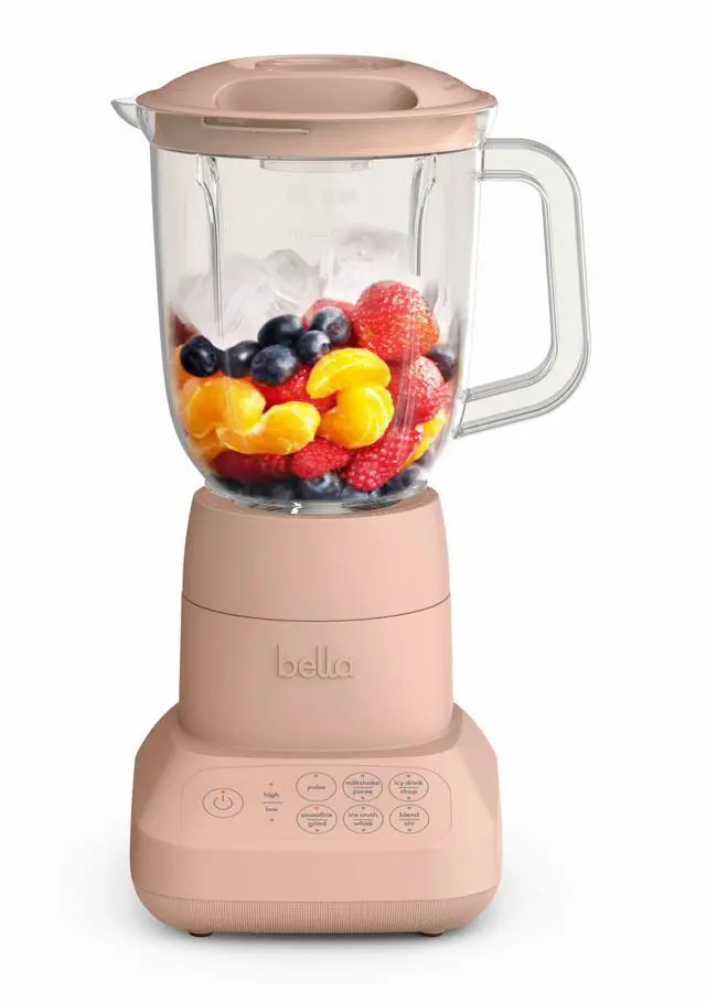 Alt view image 8 of 14 - 10 Speed Countertop Blender, Juicer & Smoothie Maker, Fits-anywhere Kitchenware, Slim Flip & Store Design, Dishwasher Safe 48oz Capacity Pitcher & Lid, Stainless Steel Blade, 450 Watt, Blossom