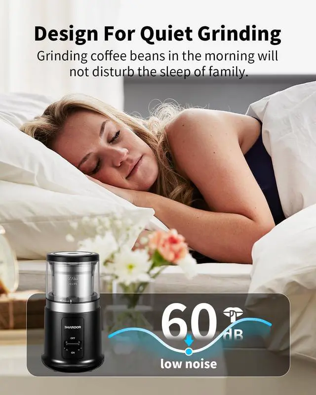 Alt view image 11 of 12 - One Touch Coffee Grinder Electric, Spice, Herb, For Coffee Bean Spices and Seeds with 1 Removable Stainless Steel Bowl, Dry Grinder, Black