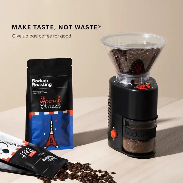 Alt view image 8 of 8 - Bistro Electric Conical Burr Coffee Grinder, Preset Timer, 12 Grind Settings, Black