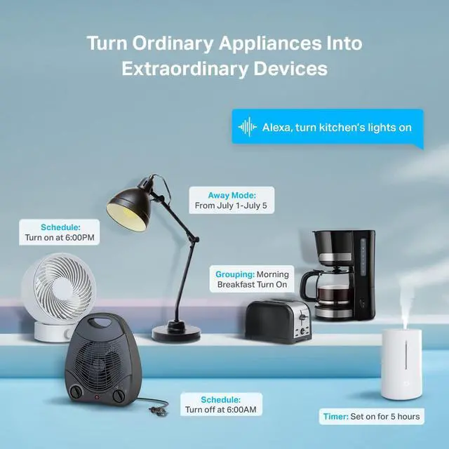 Alt view image 9 of 12 - Plug Mini 15A, Smart Home Wi-Fi Outlet Works with Alexa, Google Home & IFTTT, No Hub Required, UL Certified, 2.4G WiFi Only, 4-Pack(EP10P4) , White