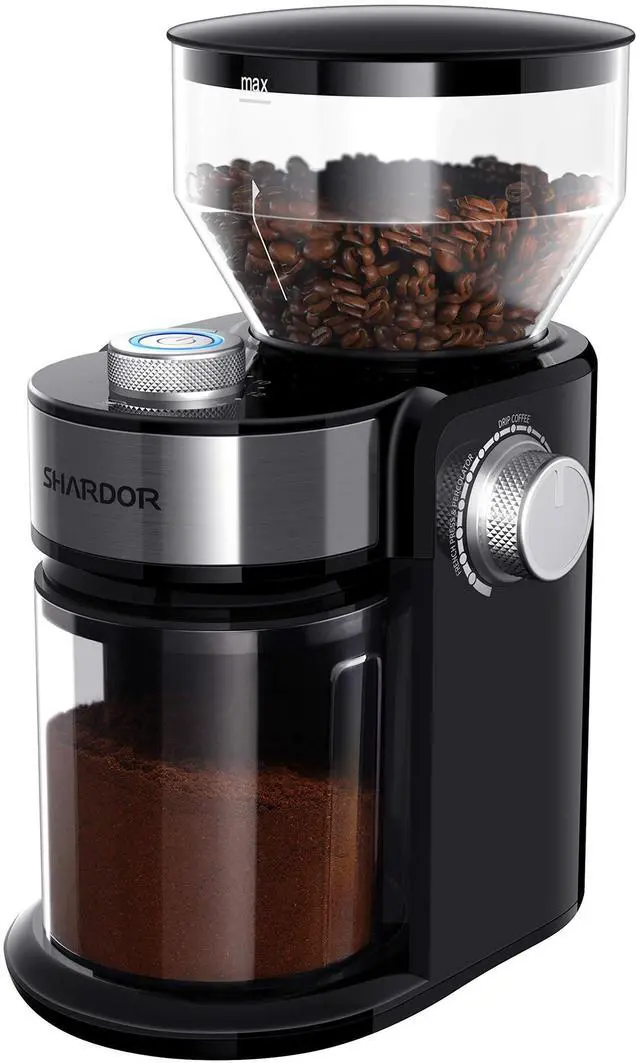 Alt view image 7 of 12 - Electric Burr Coffee Grinder 2.0, Adjustable Burr Mill with 16 Precise Grind Setting for 2-14 Cup, Black
