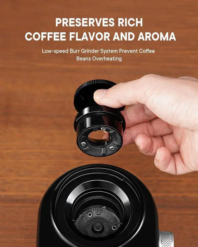 Alt view image 8 of 12 - Electric Burr Coffee Grinder 2.0, Adjustable Burr Mill with 16 Precise Grind Setting for 2-14 Cup, Black