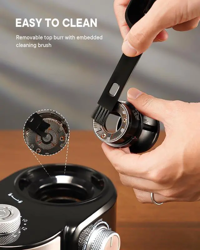 Alt view image 11 of 12 - Electric Burr Coffee Grinder 2.0, Adjustable Burr Mill with 16 Precise Grind Setting for 2-14 Cup, Black