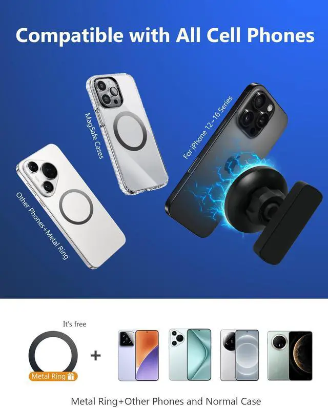 Alt view image 12 of 14 - 2-Pack Magnetic Golf Cart Phone Holder, Golf Cart Phone Mount with N52 Magnets Compatible with EZGO, Club Car, Yamaha, Golf Cart Accessories