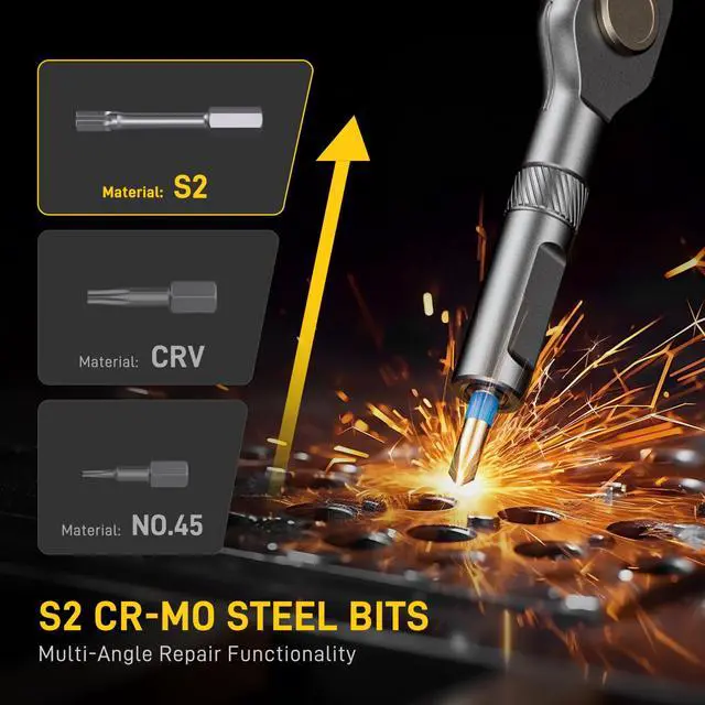 Alt view image 9 of 14 - All in One 42 in 1 Magnetic Screwdriver Set Compact Precision Repair Kit for Games Console, Tablet, Ring Doorbell, Glasses, DIY Electronics Yellow