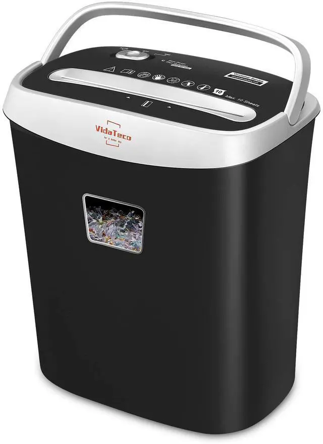 Alt view image 8 of 14 - Paper Shredder for Home Office10-Sheet Cross-Cut Shredder with US Patented Cutter,Also Shreds Card/CD/Clip,Paper Shredding Machine for Home Use Heavy Duty with Jam Proof,3.9-Gallon Bin