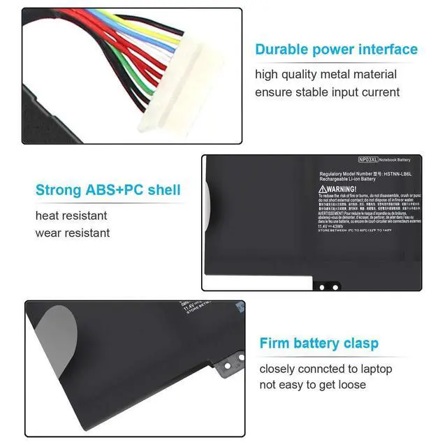 Alt view image 10 of 14 - NP03XL 761230-005 Battery for HP Envy X360 15-u010dx 15-u011dx 15-u110dx 15-u111dx 15-u473cl 15-u483cl 15-u363cl Pavilion X360 13-a010dx 13-a012dx 13-a110dx 13-a113cl 13-a013cl 760944-421 HSTNN-LB6L
