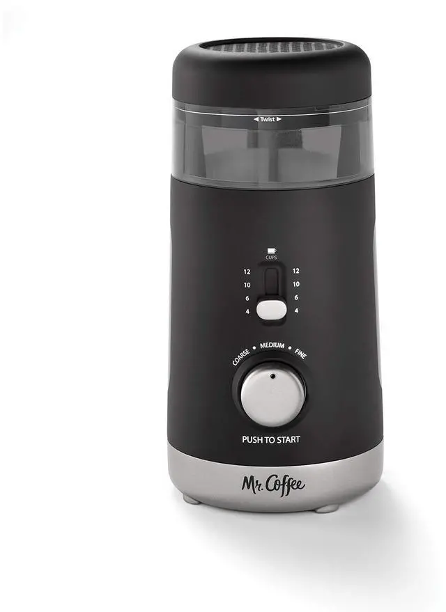 Alt view image 7 of 11 - Automatic Coffee Grinder with 5 Presets, 12 Cup Capacity, Black Ideal for Home Use and Espresso Lovers