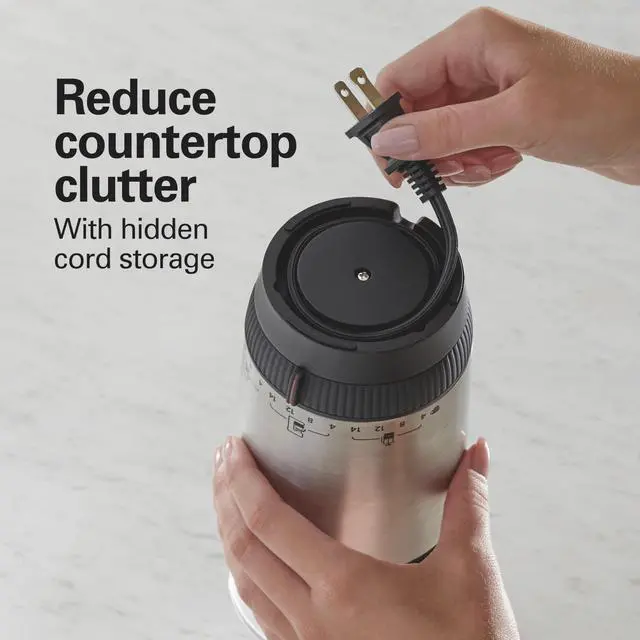 Alt view image 13 of 14 - Custom Grind Electric Coffee Grinder for 4-14 Cups, One-Press Hand-Free Operation with Auto Shutoff, Removable Grinding Bowl For Easy Pour and Clean, Stainless Steel (80406)