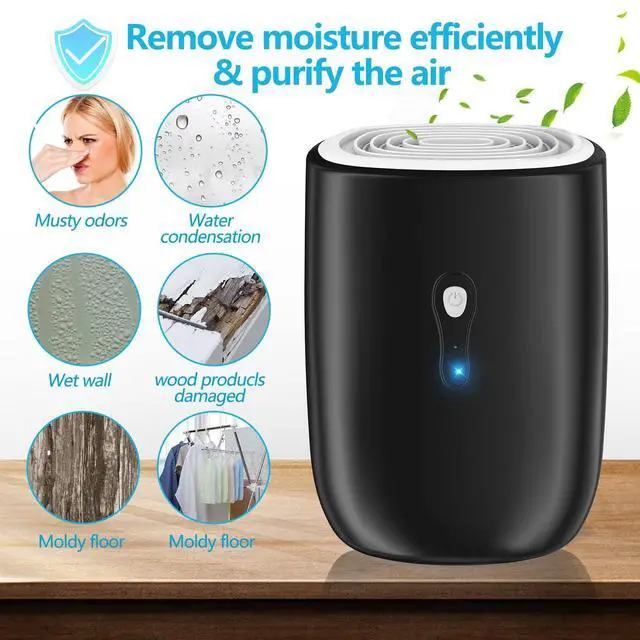 Alt view image 9 of 14 - Dehumidifiers for Home 27oz(800ml) Small Auto Shut off Dehumidifiers with Drain Hose,Portable Ultra Quiet Mini Dehumidifier Effective for Bathroom, Basement, Garage, RV, Gun Safe, Closet