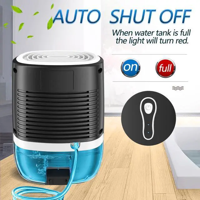 Alt view image 10 of 14 - Dehumidifiers for Home 27oz(800ml) Small Auto Shut off Dehumidifiers with Drain Hose,Portable Ultra Quiet Mini Dehumidifier Effective for Bathroom, Basement, Garage, RV, Gun Safe, Closet