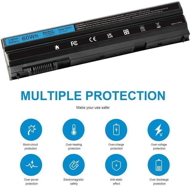 Alt view image 10 of 14 - T54FJ M5Y0X 8858X Laptop Battery for Dell Latitude E6420 E6520 E6530 E5420 E5520 E5430 E5530 Inspiron 17r-7720 17r-se-7720 17r-5720 15r-5520 15r-7520 P/N: T54F3 P8TC7 P9TJ0 R48V X57F1 M421R M521R