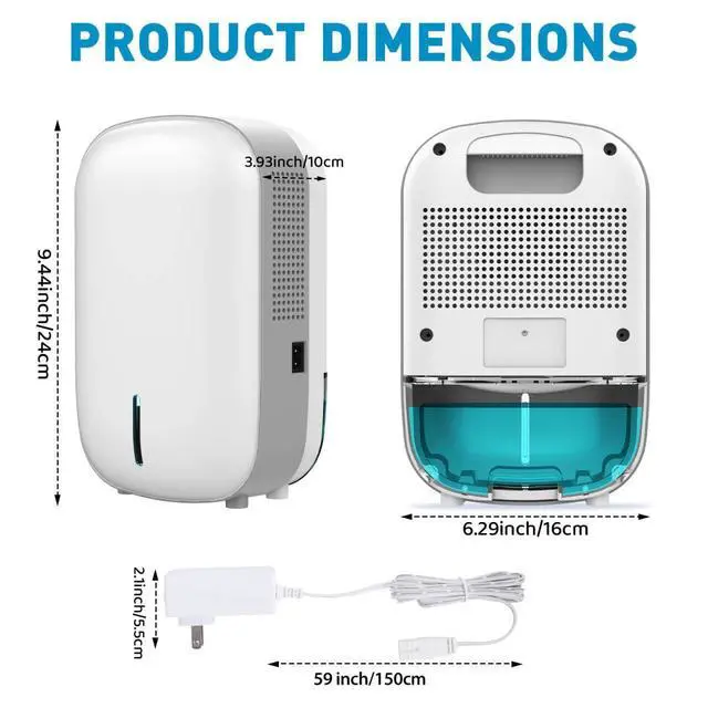 Alt view image 8 of 14 - Mini Dehumidifier for Small Bathroom. Quiet. Auto Shut-OFF. Power Off Memory. Electric Dehumidifier for Small Space. Good for Bathroom Basement Bedroom Closet Safe Pantry RV Camper Yacht