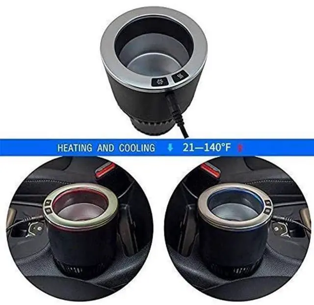 Alt view image 11 of 14 - Premium 2-in-1 Car Cup Heating Cooling Smart Car Cup Mug Warmer Cooler Holiday Seasonal Present,Perfect Car Holder Gift for Commuter/Traveler/Road Tripper/Recreation (Black and Sliver)