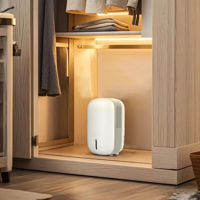 Alt view image 11 of 14 - Mini Dehumidifier for Small Bathroom. Quiet. Auto Shut-OFF. Power Off Memory. Electric Dehumidifier for Small Space. Good for Bathroom Basement Bedroom Closet Safe Pantry RV Camper Yacht