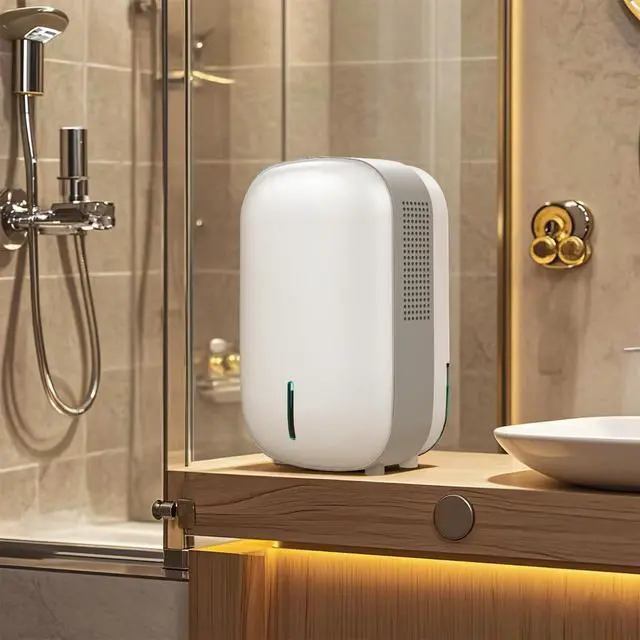 Alt view image 9 of 14 - Mini Dehumidifier for Small Bathroom. Quiet. Auto Shut-OFF. Power Off Memory. Electric Dehumidifier for Small Space. Good for Bathroom Basement Bedroom Closet Safe Pantry RV Camper Yacht